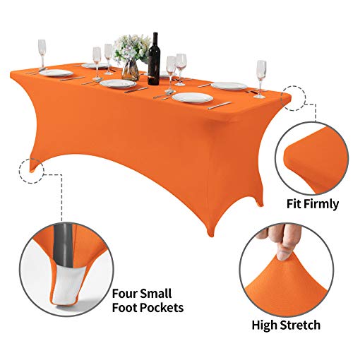 2Pack Spandex Table Cover for 6Ft or 4fT or 8ft Table Universal Fitted Stretch Tablecloth for Party
