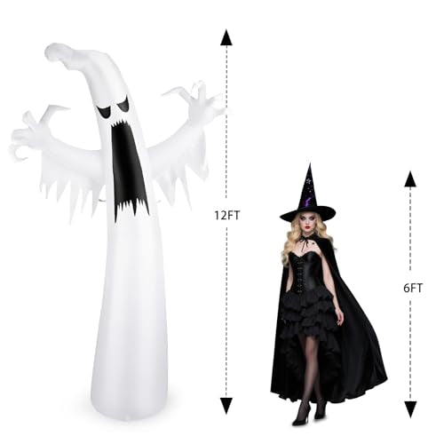Halloween Inflatable Ghost Decoration (12FT Giant White Ghost)