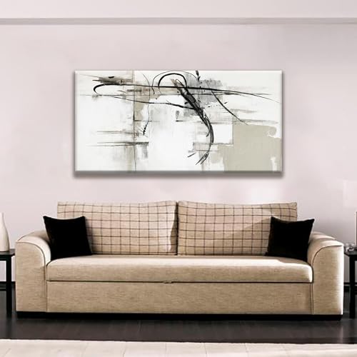 Abstract Wall Art Modern Wall Decorations Maximalist Canvas Wall Art Decor Prints Black Line Artwork For Living Room Wall Bedroom Kitchen Office Artwork Ready To Hang 24"×48"