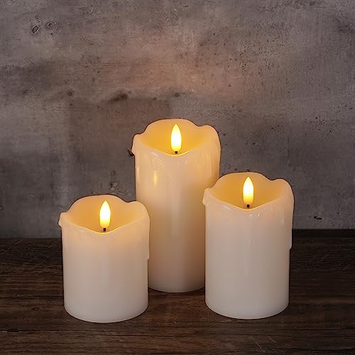 Dripping Wax Flameless LED Pillar Candles (3 Count)