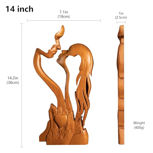 Wooden Kissing Couple Ornament