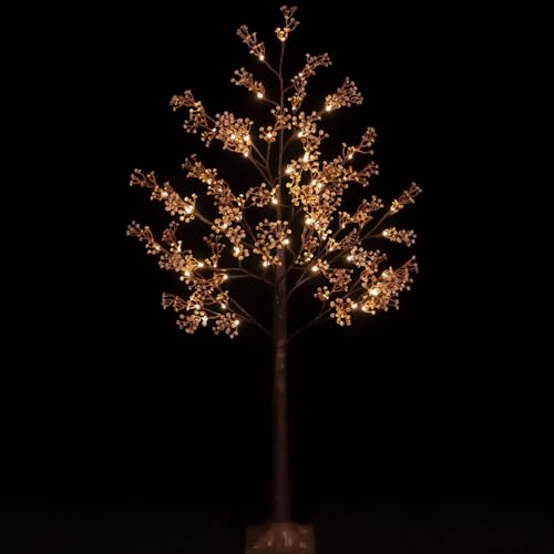 4ft Lighted Baby's Breath Tree with 64 Warm White LED Lights