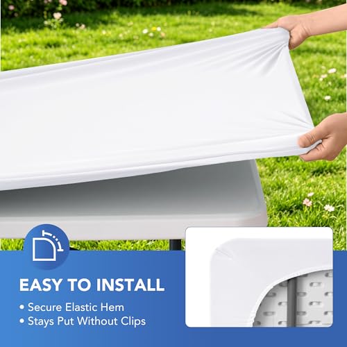 Fitted Tablecloth for 6 Foot Rectangle Tables (4 Count)