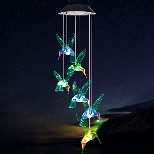 Wind Chime Solar Hummingbird Wind Chimes Outdoor