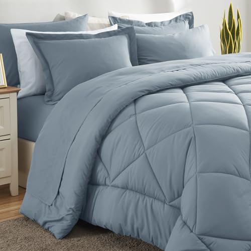 Oversized Queen Comforter Set Dusty Blue