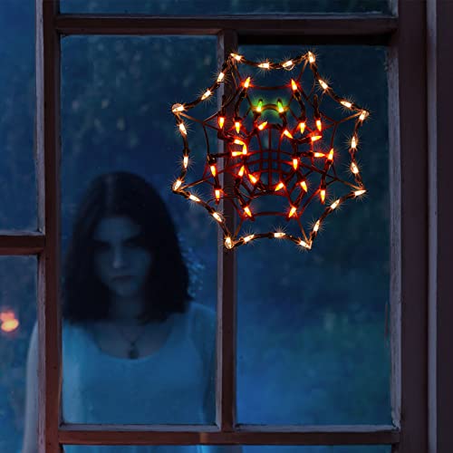 12.8" Lighted Cobweb Halloween Window Silhouette Decoration
