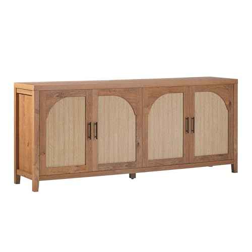 Sasha 4 Door Reeded Sideboard Buffet with Cord Management