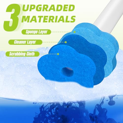Disposable Toilet Brush with 48pcs Toilet Wand Refills