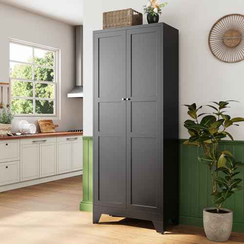 75" H Metal Storage Cabinet with 2 Doors and 4 Shelves