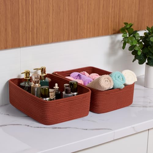 Large Shallow Organizing Baskets 15x11x5.1 Inches (4 Count)