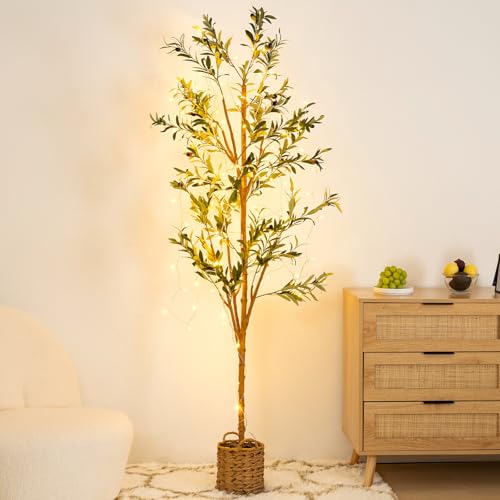 6ft Artificial Olive Tree with LED Fairy Lights