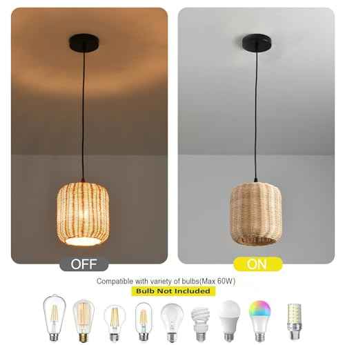 3 Pack Rattan Pendant Light (3 Count)