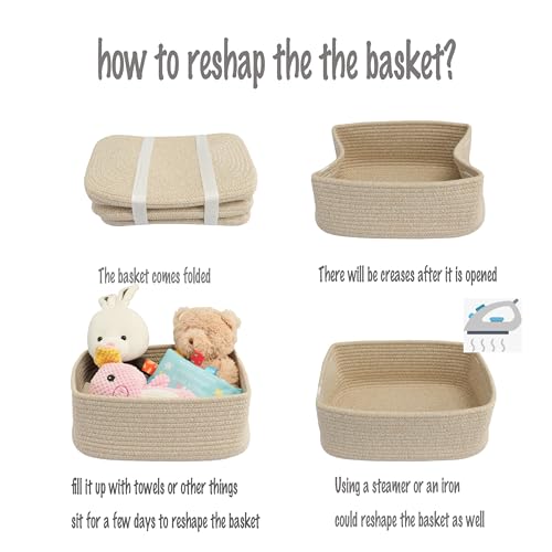 Small Woven Storage Baskets for Shelves (3 Count)
