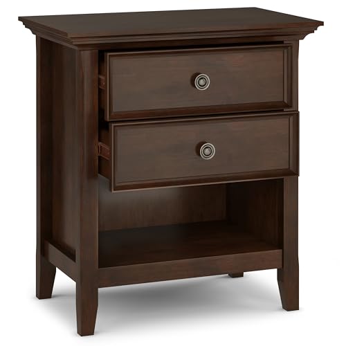 Amherst 24" Wide Solid Wood Bedside Table in Russet Brown