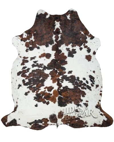Original Tricolor Cowhide Rug 6x7 ft