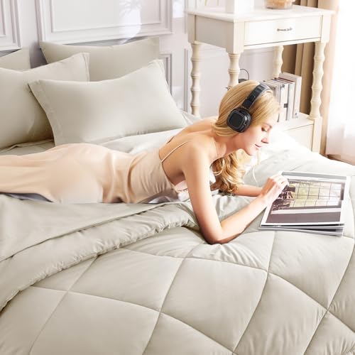 California King Size Comforter Set Oatmeal