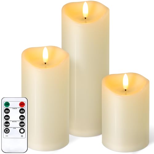 Outdoor Flameless Candles with Remote Timer (3 Count)