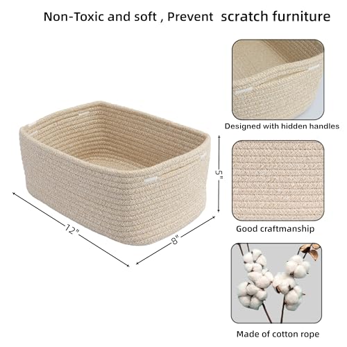 Small Woven Storage Baskets for Shelves (3 Count)