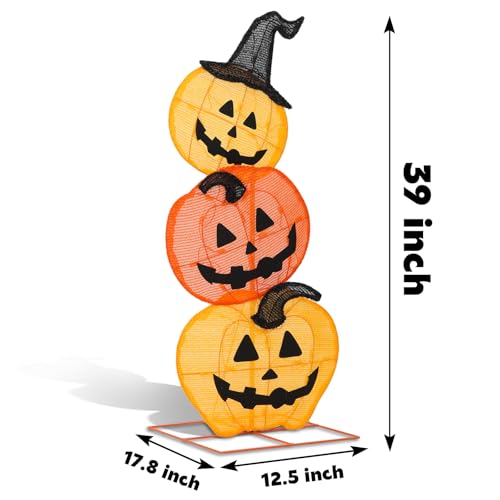 Halloween Lighted Stacked Pumpkins Decoration (Stacked Pumpkins)
