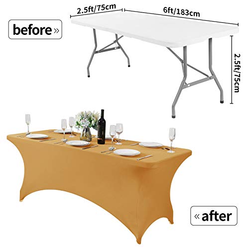 Spandex Table Cover for 6Ft or 4fT or 8ft Table Universal Fitted Stretch Tablecloth for Party