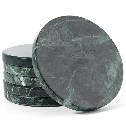 Marble Coasters Set of 6 Green (6 Count)