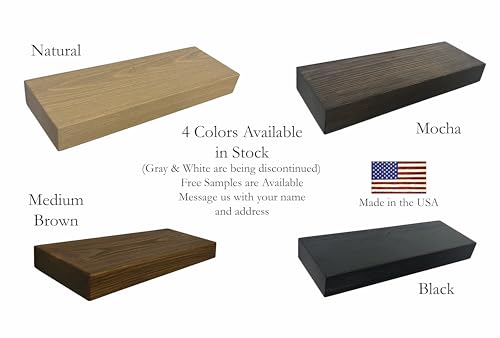 Joel’s Antiques 24 Inch Wooden Floating Shelves for Wall