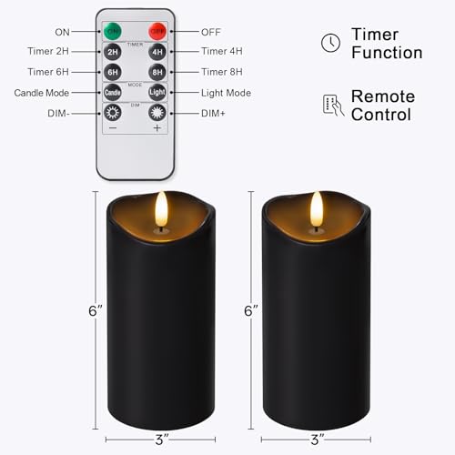Outdoor Flameless Candles with Remote Timer (2 Count)
