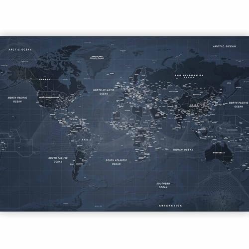 Wall Mural World Map 135x101 in (94.5 Sq Ft)