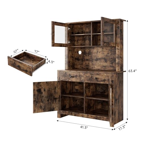 Kitchen Pantry Cabinet with Microwave Stand