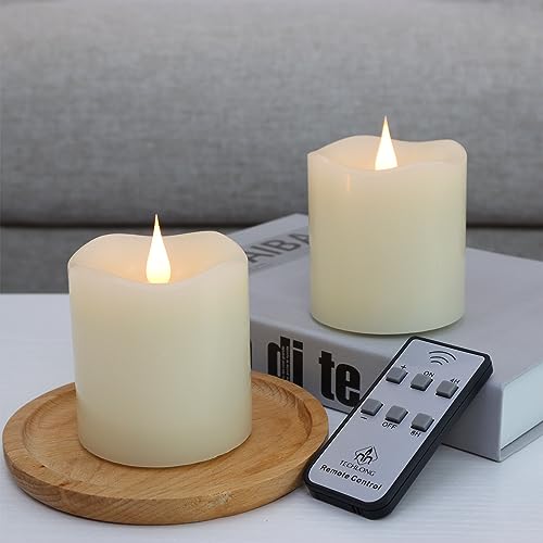 Flameless Candles Battery Operated with Remote Timer (2 Count)