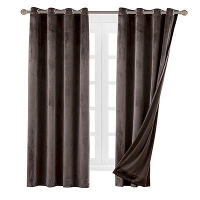 Set of 2 Blackout Velvet Drapes Room Darkening Curtains Panel Grommet Drapery
