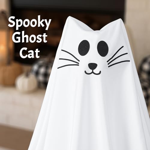 1 Packs Spooky Ghost Halloween Cat Decor Indoor for Birthday Party (1 Pack Ghost Cat)