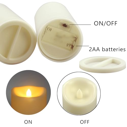 Outdoor Battery Operated Flameless LED Candles with Timer D3”xH6” 2 PCS (2 Count)