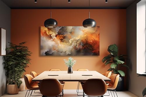 Abstract Wall Art Home Decor Orange Artwork Wall Art Prints Canvas Painting Wall Decor for Living Room Bedroom Office Decoration 20"x40"