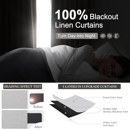 Light Grey Blackout Curtains 102 Inch Long for Living Room (2 Count)