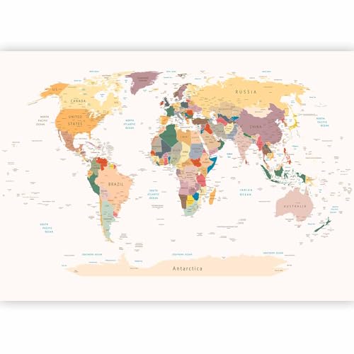 Wall Mural World Map 135x101 in (94.5 Sq Ft)
