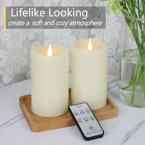 Flameless Candles Battery Operated with Remote Timer (2 Count)