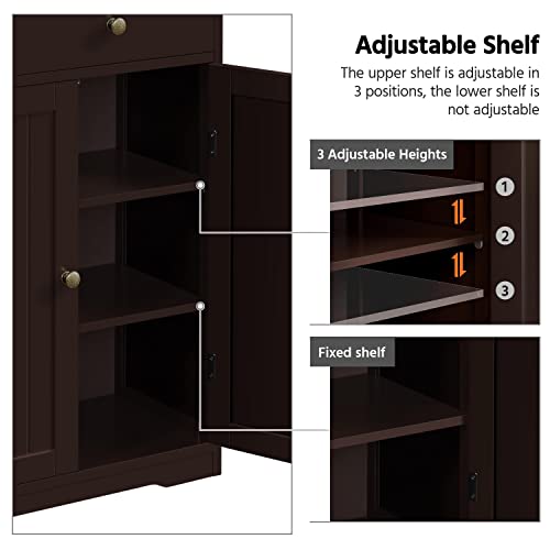 Bathroom Floor Cabinet with 3 Small Drawers