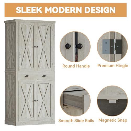 Storage Cabinet with Drawers and Doors for Living Room and Entryway