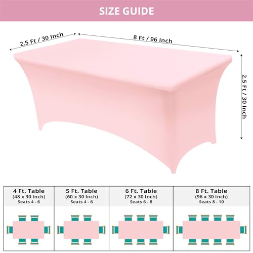 Spandex Table Cloth 2 Pack [8FT (2 Count)