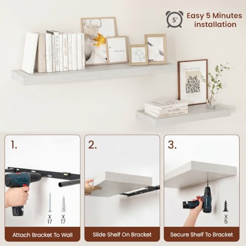 Deep Floating Shelves 40x12” Set of 2 (2 Count)