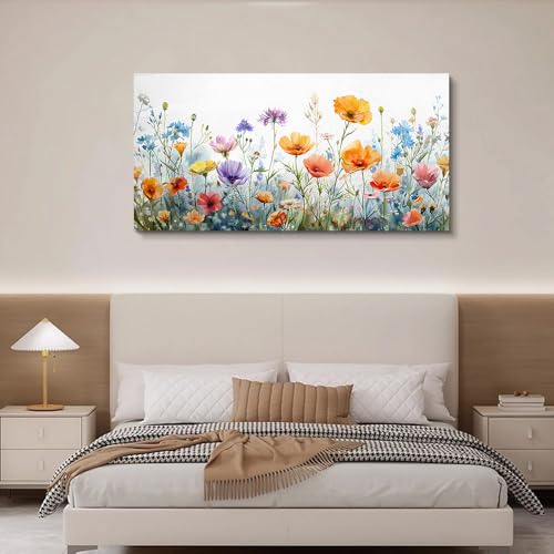 Vintage Wildflower Canvas Prints Painting Large Wall Decor For Living Room Wall Art For Bedroom Office Decoration Flowers Pictures Artworks Ready To Hang Modern Aesthetic Framed Home Decor
