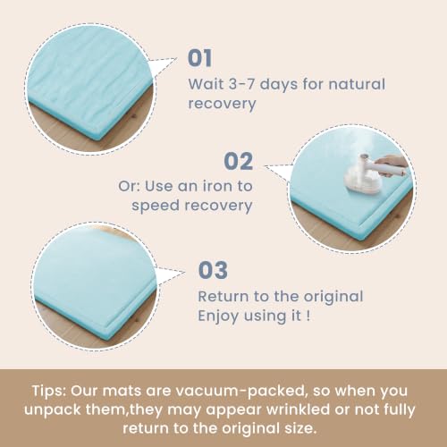 Baby Play Mat for Floor 1.3" Thick Memory Foam Play Mats 71"×79" Tummy Time Crawling with Non