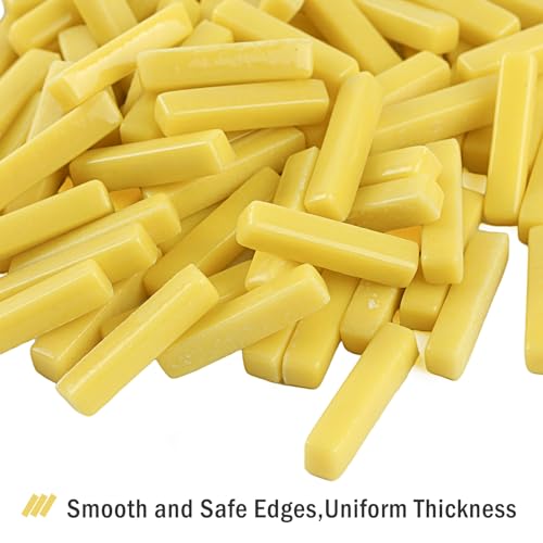 150g Yellow Strips Glass Mosaic Tiles for Crafts Bulk (5.29 Ounce)