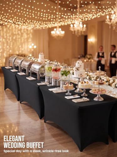 Bulk 10 Pack 8Ft Tablecloths for Hotels (10 Count)
