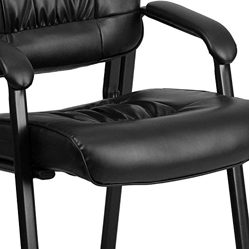 Haeger LeatherSoft Tufted Executive Reception Chair with Padded Armrests