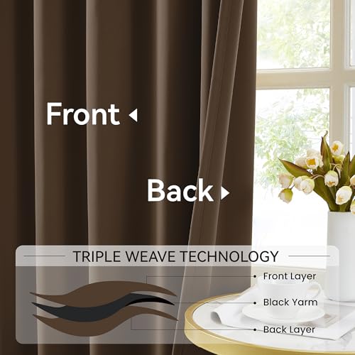Extra Wide Pinch Pleat Blackout Curtains Drapes 90 Inches Long (2 Count)