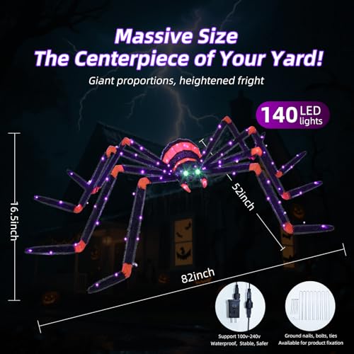 Halloween Decorations Giant Spider 6.8ft