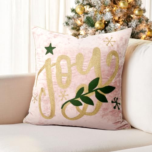 Joy Christmas Pillow Covers 18x18