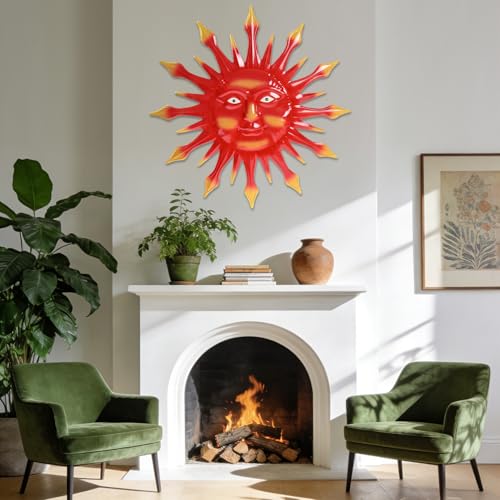 26 inch Metal Sun Wall Art Decor